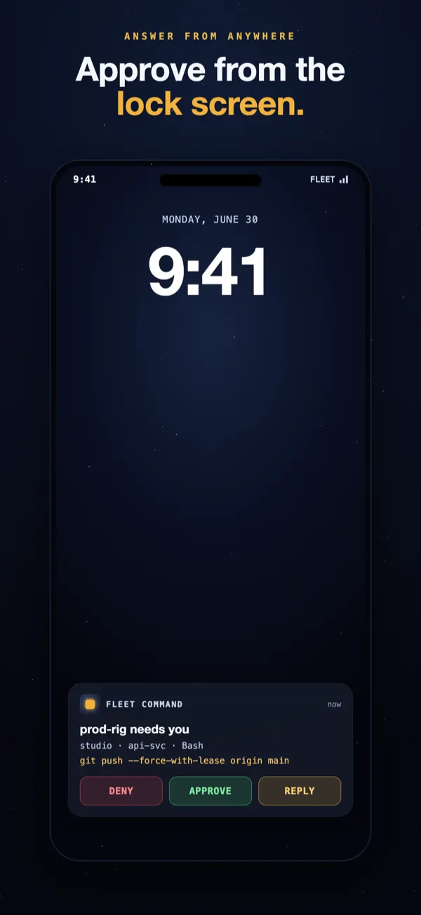 An iPhone lock-screen push notification saying a Claude Code session is waiting for input.
